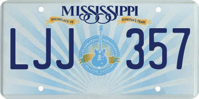 MS license plate LJJ357