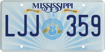 MS license plate LJJ359