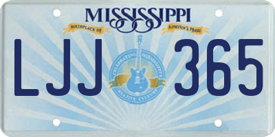 MS license plate LJJ365