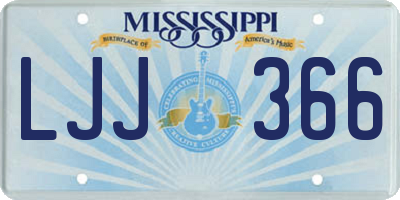 MS license plate LJJ366