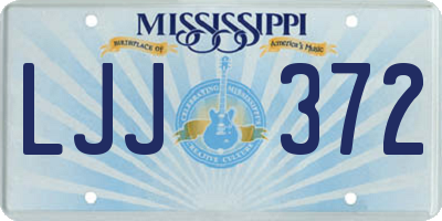 MS license plate LJJ372