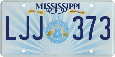 MS license plate LJJ373