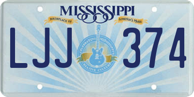 MS license plate LJJ374