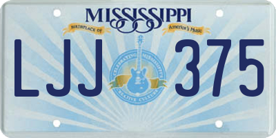 MS license plate LJJ375