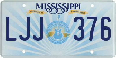 MS license plate LJJ376