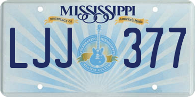 MS license plate LJJ377