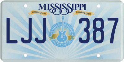 MS license plate LJJ387