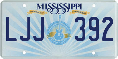 MS license plate LJJ392
