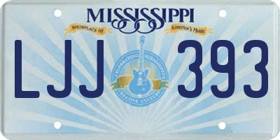 MS license plate LJJ393