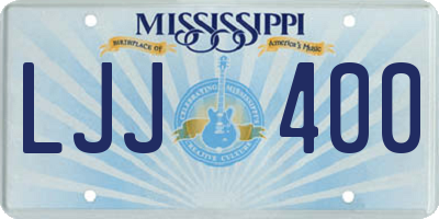 MS license plate LJJ400