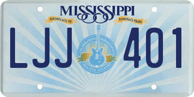 MS license plate LJJ401