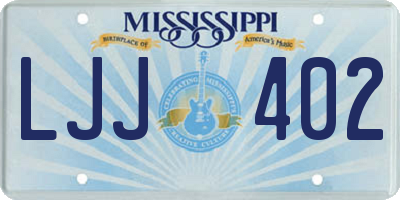 MS license plate LJJ402