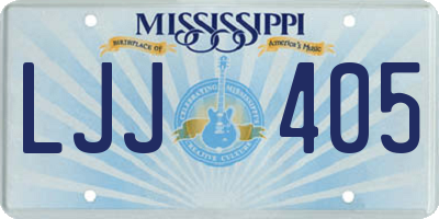 MS license plate LJJ405