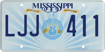 MS license plate LJJ411