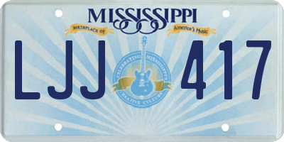MS license plate LJJ417