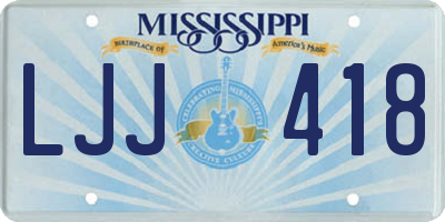 MS license plate LJJ418