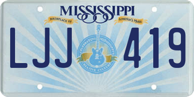 MS license plate LJJ419