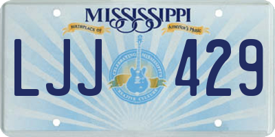 MS license plate LJJ429