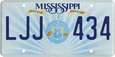 MS license plate LJJ434