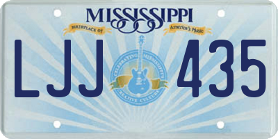 MS license plate LJJ435