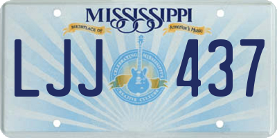 MS license plate LJJ437