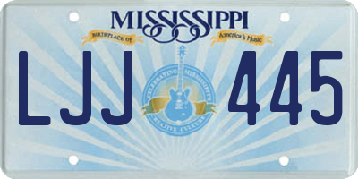 MS license plate LJJ445