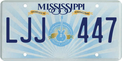 MS license plate LJJ447