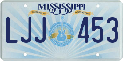 MS license plate LJJ453