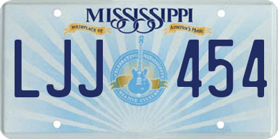 MS license plate LJJ454