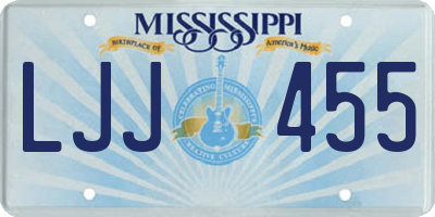 MS license plate LJJ455