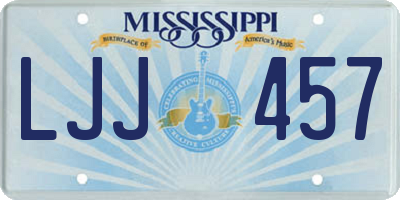 MS license plate LJJ457