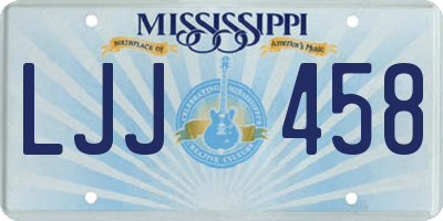 MS license plate LJJ458