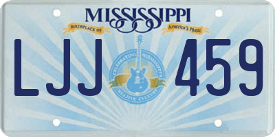 MS license plate LJJ459