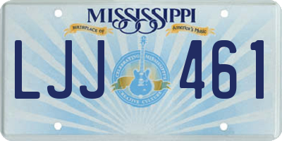 MS license plate LJJ461