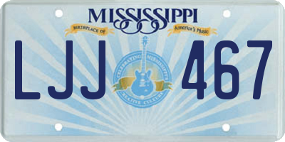 MS license plate LJJ467