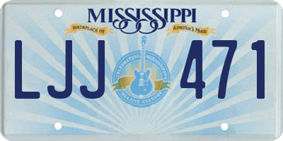 MS license plate LJJ471