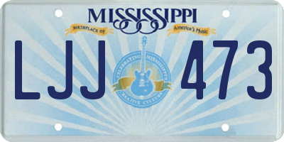 MS license plate LJJ473