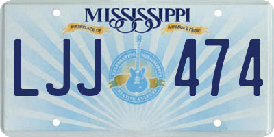 MS license plate LJJ474