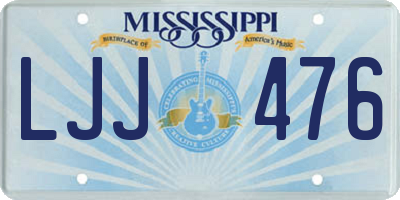MS license plate LJJ476