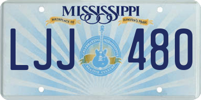 MS license plate LJJ480
