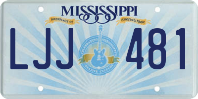 MS license plate LJJ481