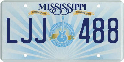 MS license plate LJJ488