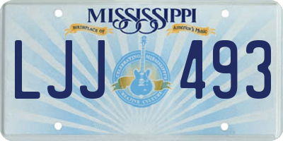 MS license plate LJJ493