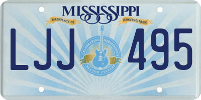 MS license plate LJJ495