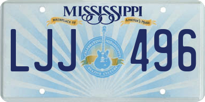 MS license plate LJJ496