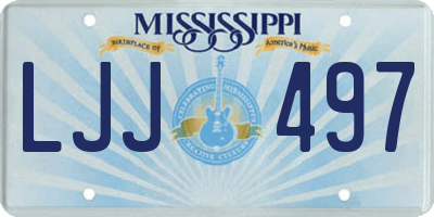 MS license plate LJJ497