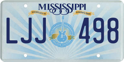 MS license plate LJJ498
