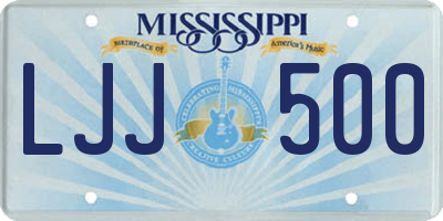 MS license plate LJJ500