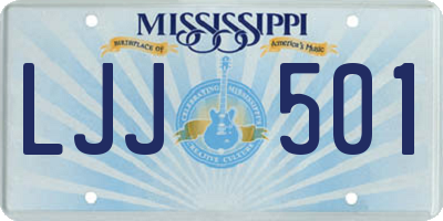 MS license plate LJJ501
