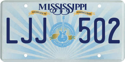 MS license plate LJJ502